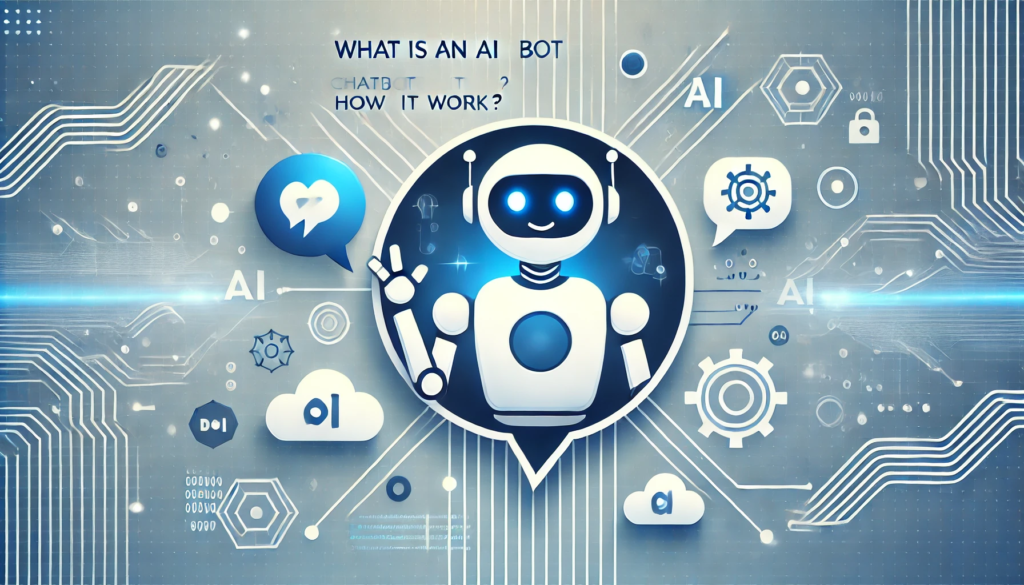 AI chatbot robot with AI and cloud icons