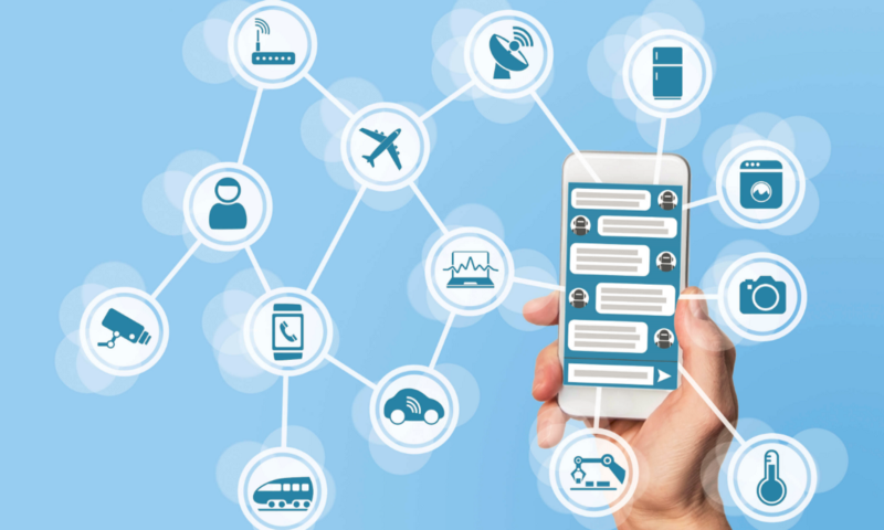 Smartphone connected to smart home devices