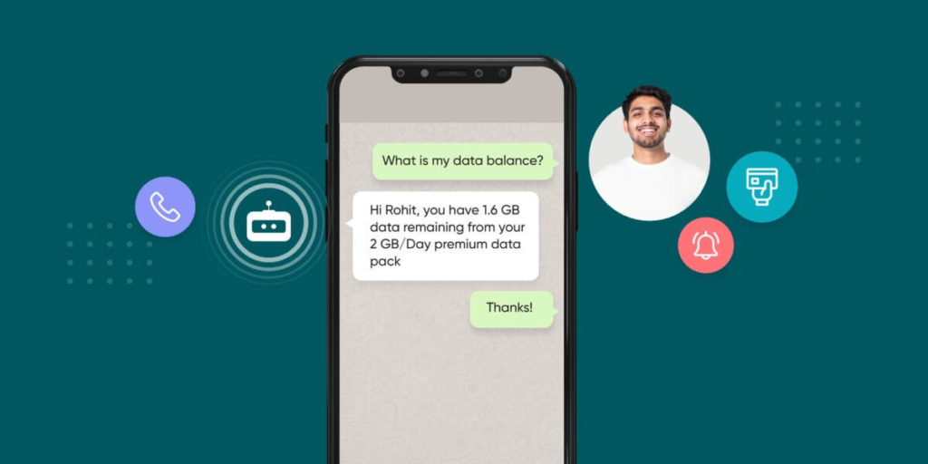 Chatbot answers data balance query