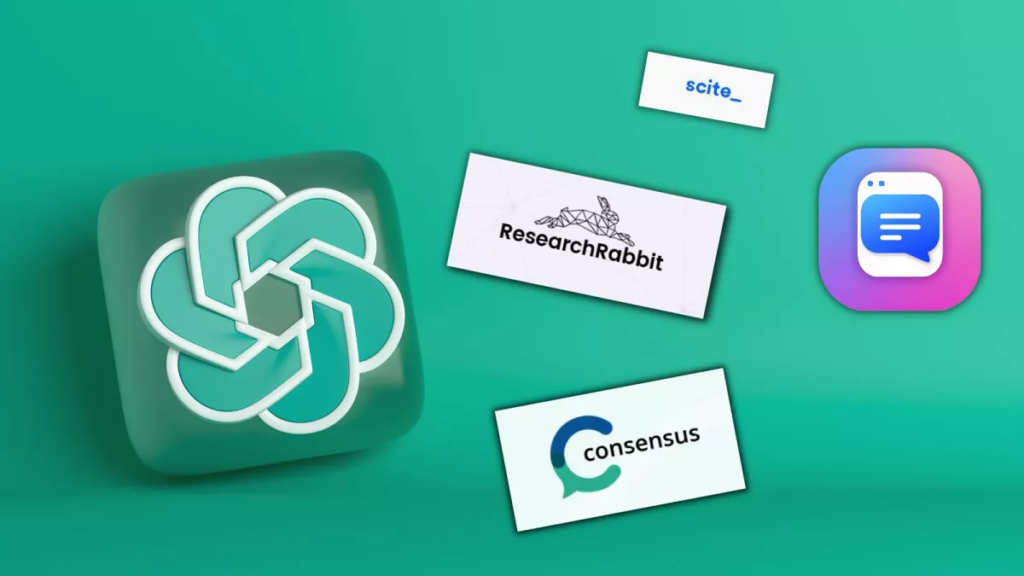 ChatGPT logo and research tool logos