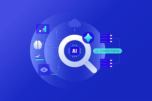 AI magnifying glass searching data