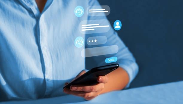 Person texting with chatbot on phone