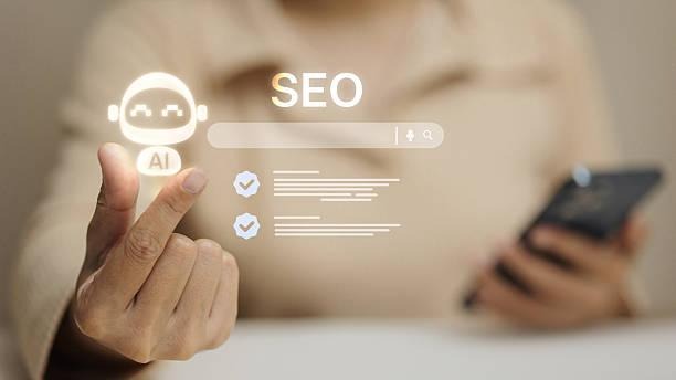 AI and SEO concept with search bar