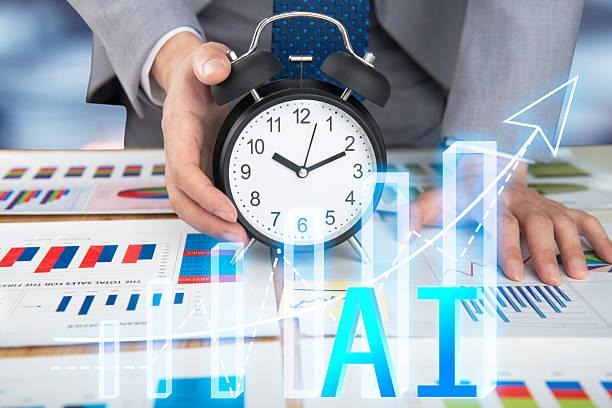 Alarm clock over financial charts