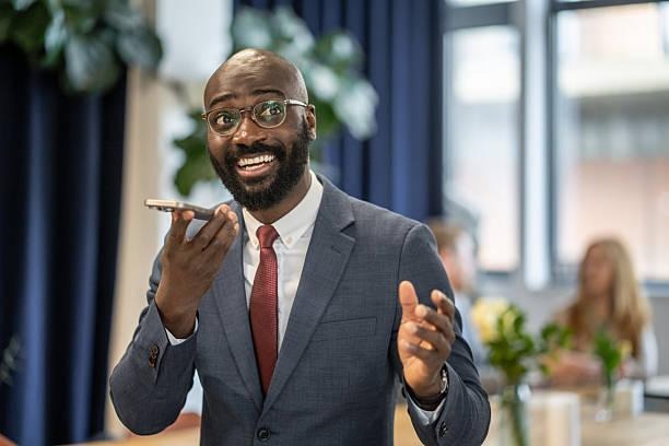 Man in suit talking on phone