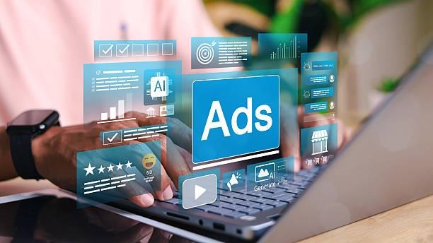 Digital advertising dashboard with AI elements